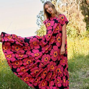 Free People Blossom Silk Maxi Dress Small